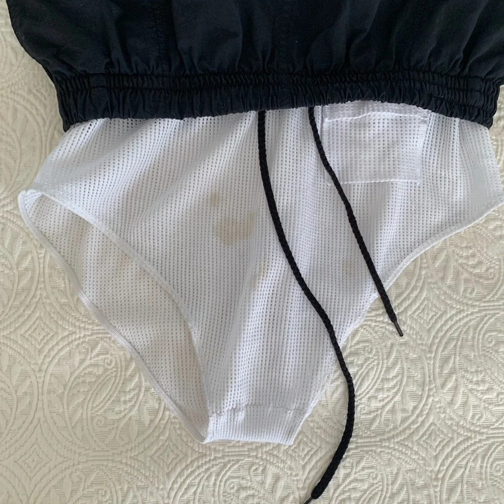 TYR Swim Shorts Men's Size M Black Mesh Liner with Pocket & Drawstring - Picture 9 of 15